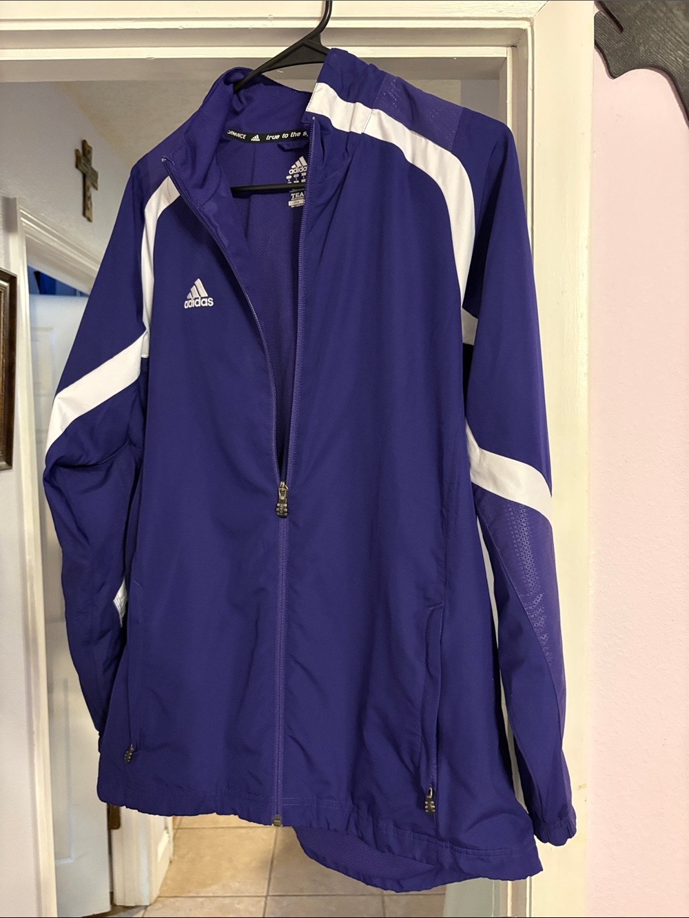 adidas Purple Track Jacket with White Stripes